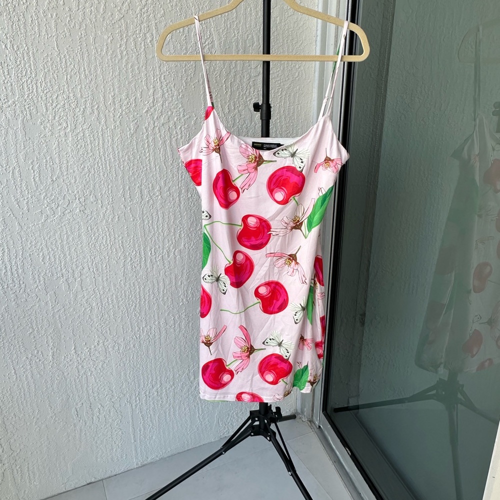 Cherry Print Slip Dress